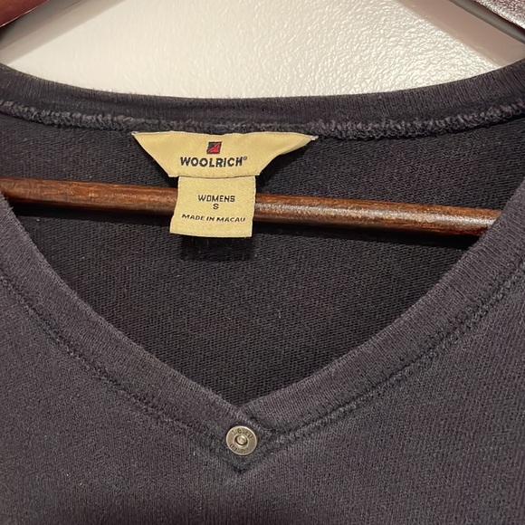 Y2K Woolrich V Neck Long Sleeve Shirt - Picture 2 of 5